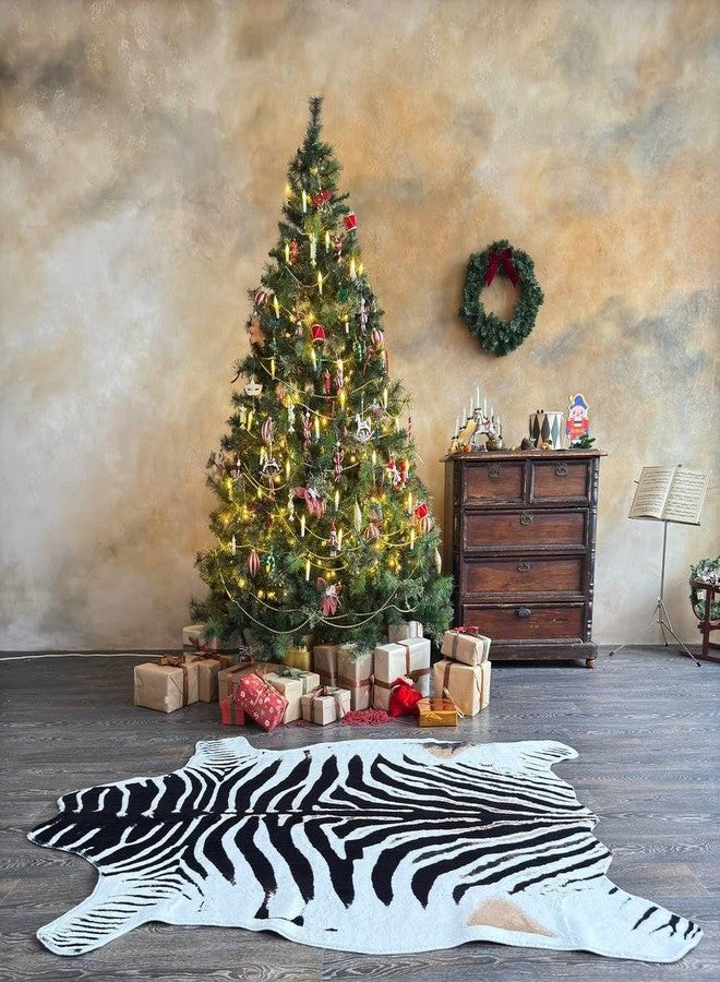 MustMat Zebra Rug for Living Room Decor(4.6ft x 6.6ft) - Faux Fur Animal Print Carpet in Black and White - Perfect for Bedroom, Office, or Nursery - Image 2